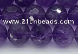 CNA1172 15.5 inches 8mm faceted round natural amethyst beads