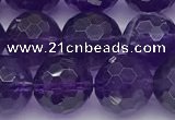 CNA1173 15.5 inches 10mm faceted round natural amethyst beads