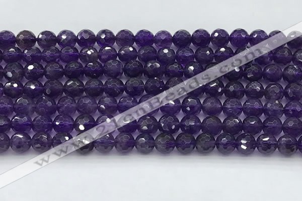 CNA1175 15.5 inches 6mm faceted round natural amethyst beads