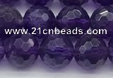 CNA1176 15.5 inches 8mm faceted round natural amethyst beads