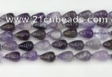 CNA1180 15.5 inches 11*16mm teardrop amethyst beads wholesale