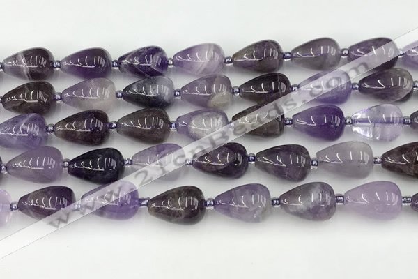 CNA1180 15.5 inches 11*16mm teardrop amethyst beads wholesale