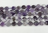 CNA1185 15.5 inches 10mm flat round amethyst beads wholesale