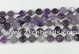 CNA1185 15.5 inches 10mm flat round amethyst beads wholesale