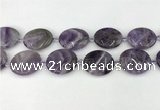 CNA1193 15.5 inches 25*30mm oval amethyst beads wholesale