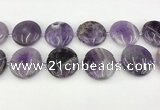 CNA1196 15.5 inches 40mm flat round amethyst beads wholesale