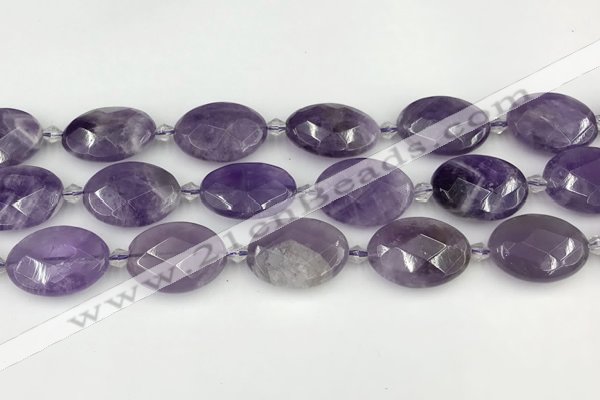 CNA1202 15.5 inches 18*25mm faceted oval amethyst beads