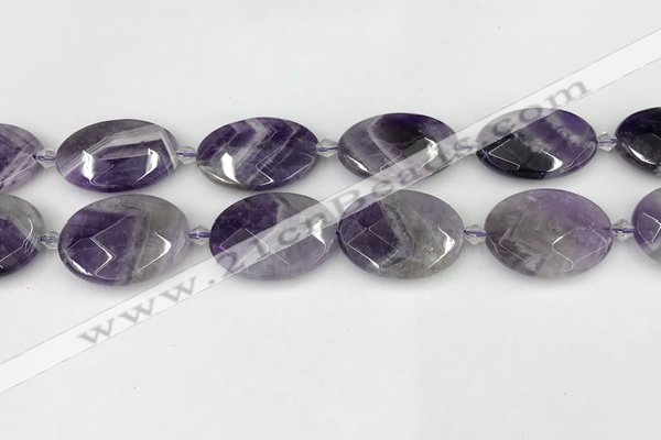 CNA1207 15.5 inches 20*30mm - 22*30mm faceted oval amethyst beads