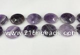 CNA1208 15.5 inches 25*30mm faceted oval amethyst gemstone beads