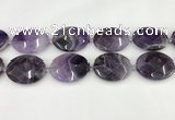 CNA1209 15.5 inches 30*40mm faceted oval amethyst gemstone beads