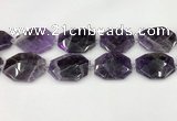 CNA1213 15.5 inches 25*35mm - 30*40mm faceted freefrom amethyst beads