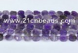 CNA1215 15.5 inches 10mm faceted square amethyst beads