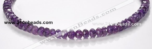 CNA20 5*8mm faceted roundel A- grade natural amethyst beads