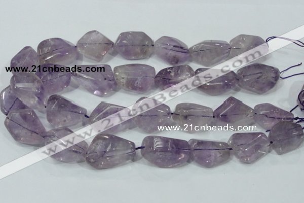 CNA202 15.5 inches 18*30mm faceted nugget natural amethyst beads