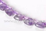 CNA21 8mm faceted triangle A- grade natural amethyst beads