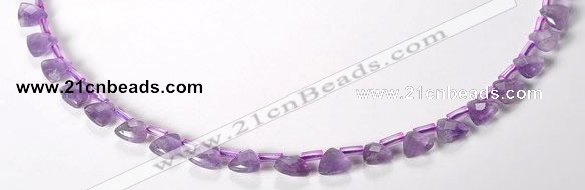 CNA21 8mm faceted triangle A- grade natural amethyst beads