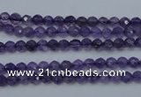 CNA250 15.5 inches 4mm faceted round natural amethyst beads