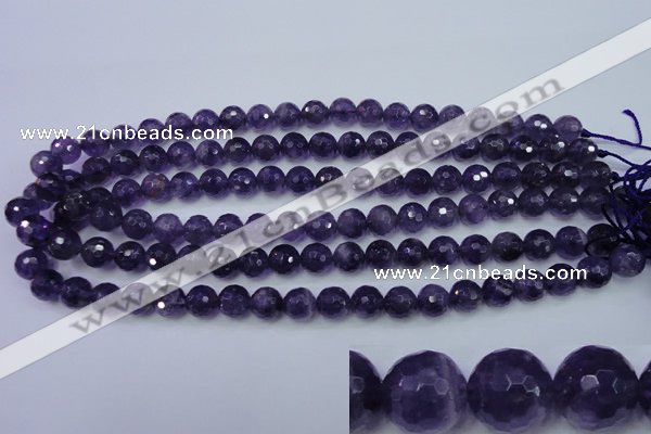 CNA253 15.5 inches 10mm faceted round natural amethyst beads