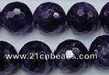 CNA256 15.5 inches 16mm faceted round natural amethyst beads