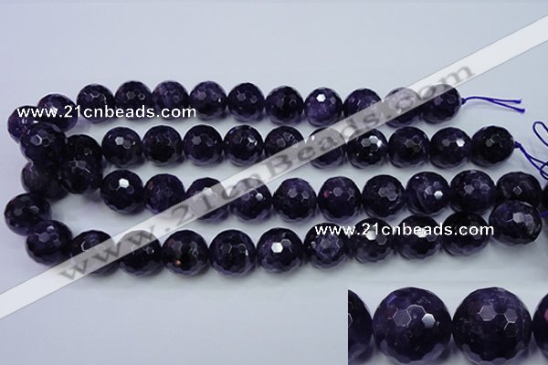 CNA256 15.5 inches 16mm faceted round natural amethyst beads