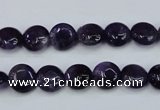 CNA267 15.5 inches 10mm flat round natural amethyst beads wholesale