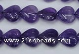 CNA283 15.5 inches 14*14mm heart natural amethyst beads wholesale