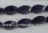 CNA291 15.5 inches 8*16mm twisted rice natural amethyst beads