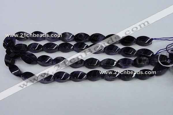 CNA293 15.5 inches 10*20mm twisted rice natural amethyst beads