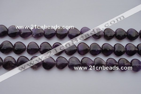 CNA298 15.5 inches 16*16mm heart natural amethyst gemstone beads