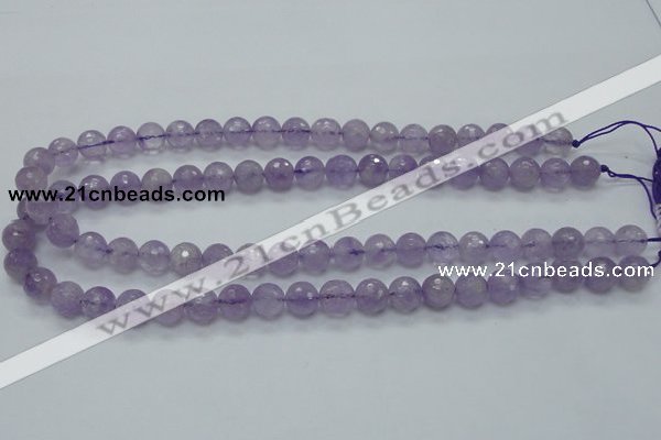 CNA311 15.5 inches 10mm faceted round natural lavender amethyst beads