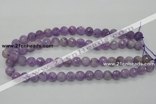 CNA312 15.5 inches 12mm faceted round natural lavender amethyst beads