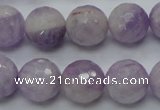 CNA313 15.5 inches 14mm faceted round natural lavender amethyst beads