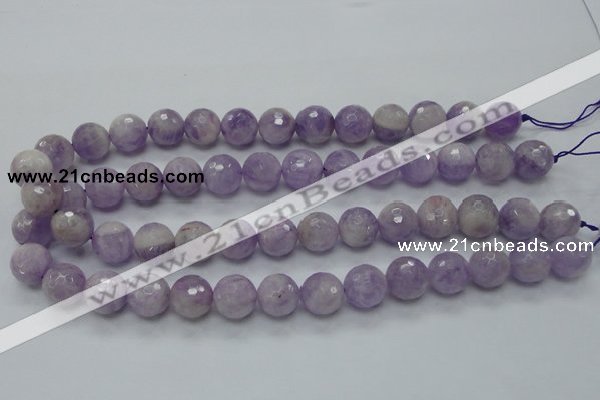 CNA313 15.5 inches 14mm faceted round natural lavender amethyst beads