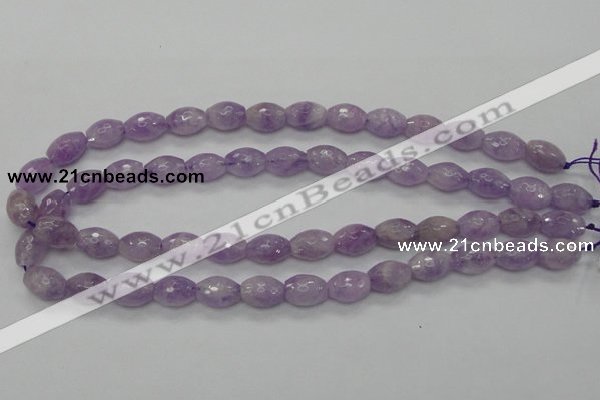 CNA315 15.5 inches 10*14mm faceted rice natural lavender amethyst beads