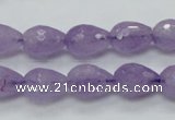 CNA317 15.5 inches 10*14mm faceted teardrop natural lavender amethyst beads