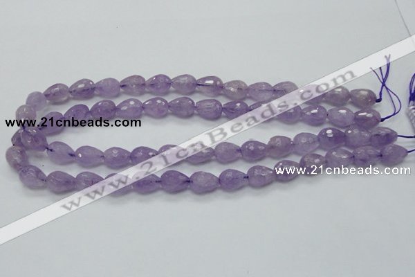 CNA317 15.5 inches 10*14mm faceted teardrop natural lavender amethyst beads