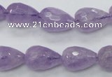 CNA318 15.5 inches 12*16mm faceted teardrop natural lavender amethyst beads