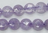 CNA322 15.5 inches 12mm faceted coin natural lavender amethyst beads