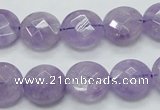 CNA323 15.5 inches 14mm faceted coin natural lavender amethyst beads