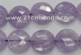 CNA324 15.5 inches 16mm faceted coin natural lavender amethyst beads