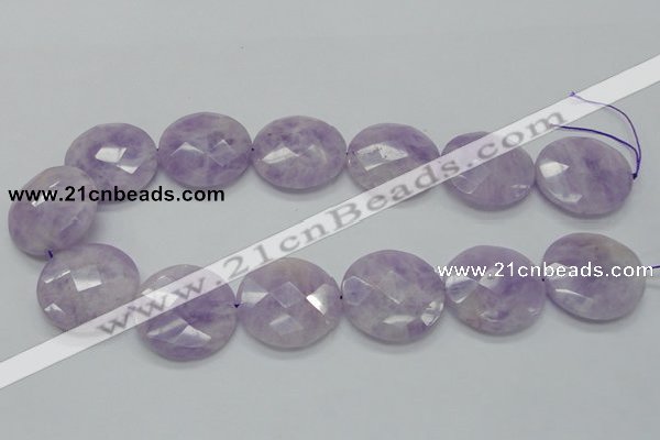 CNA326 15.5 inches 30mm faceted coin natural lavender amethyst beads