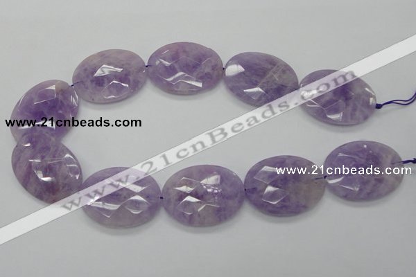 CNA336 15.5 inches 30*40mm faceted oval natural lavender amethyst beads