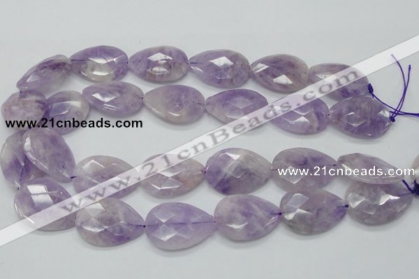 CNA337 22*30mm faceted teardrop natural lavender amethyst beads