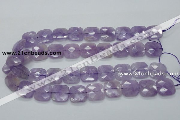 CNA341 15.5 inches 20*20mm faceted square natural lavender amethyst beads