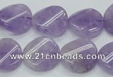 CNA343 15.5 inches 20mm twisted coin natural lavender amethyst beads