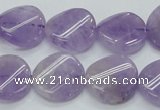 CNA343 15.5 inches 20mm twisted coin natural lavender amethyst beads