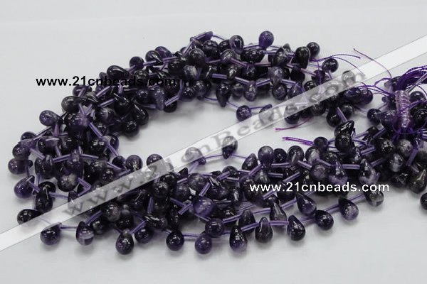 CNA37 15.5 inches 8*12mm teardrop grade A natural amethyst beads