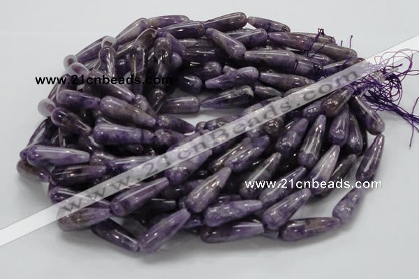 CNA41 15.5 inches 10*30mm teardrop grade AB natural amethyst beads