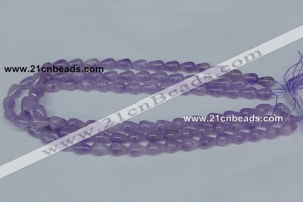 CNA416 15.5 inches 8*12mm teardrop natural lavender amethyst beads