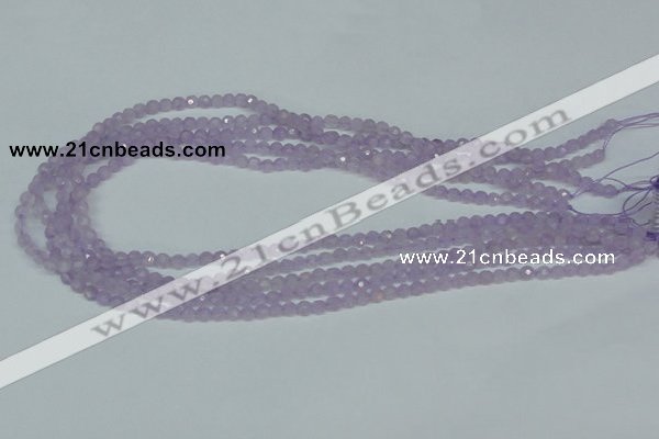 CNA420 15.5 inches 4mm faceted round natural lavender amethyst beads